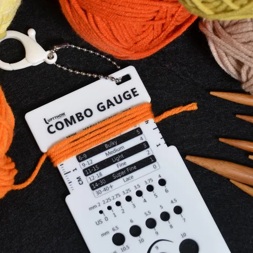 Vista 2 de UPTTHOW - Regla combinada multifuncional WPI para hilanderos Acrylic guide, combo guage, needle gauge spinning control card, crochet accessories
