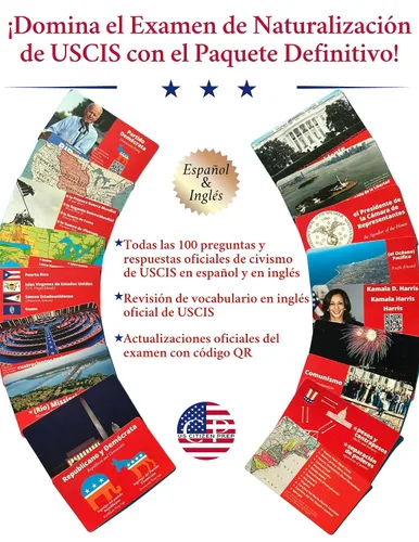 Vista 7 de US Citizenship Test Flashcards & Study Guide Combo Set (EspañolInglés) Ciudadanía Americana Tarjetas y Guía de Estudio de Bolsillo, 100 preguntas