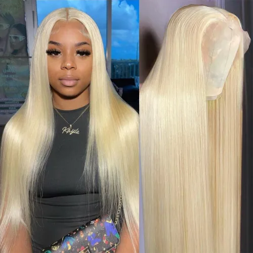 Vista 32 de Pelucas de cabello humano lacio para mujeres negras, encaje frontal de 13 x 4 pulgadas, previamente despuntada, sin pegamento, HD frontal, negro