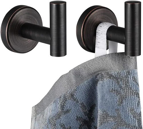 Vista 16 de JQK TH100-PB-P2 - Gancho negro para toallas de baño, cocina, garaje, montaje en la pared (paquete de 2), acero inoxidable 304 negro mate, TH100-PB-P2