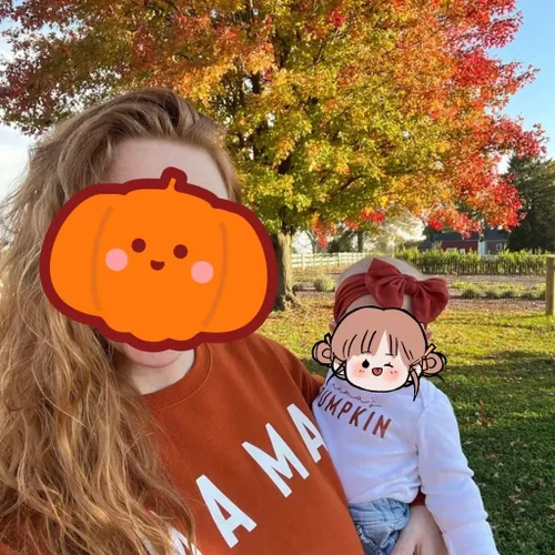 Vista 2 de Omkzanbi Mama & Mamas Pumpkin - Sudadera de manga larga para Halloween, Acción de Gracias, mamá y yo, traje familiar a juego