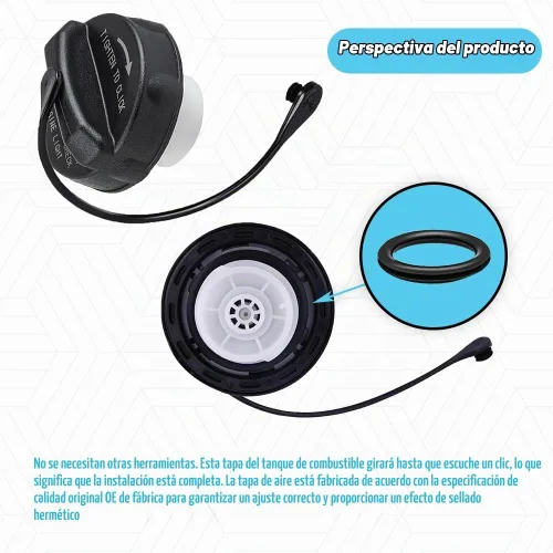 Vista 3 de Tapa de gasolina, tapa de combustible para 2000-2019 Dodge Ram 1500 2500 3500 Charger Challenger Dart Durango Journey Nitro Grand Caravan Caliber &