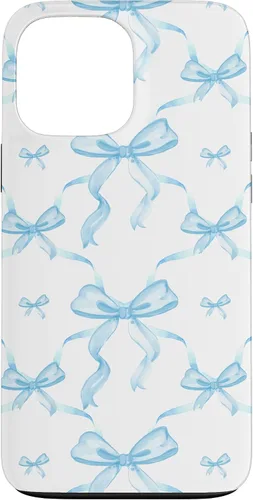 Vista 24 de Cintas y lazos estéticos de color azul claro para iPhone 16 en estuche de acuarela