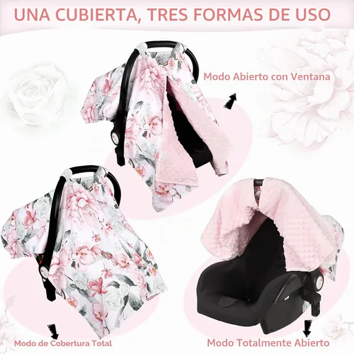 Vista 5 de Funda de Asiento de Automóvil para Bebé, Funda Transpirable para Asiento de Automóvil Infantil para Verano con Apertura Peekaboo, Cubierta de Toldo