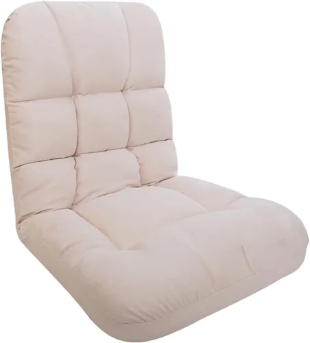Vista 8 de Silla de suelo, asiento de piso de juegos para sala de estar, respaldo ajustable con funda de lino de algodón para balcón, lectura, dormitorio, sala