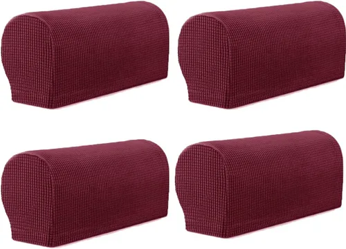 Vista 28 de vctops 4 fundas elásticas para reposabrazos de color sólido, antideslizantes, para sillas, sofá, sillón, fundas para sofá reclinable con pasadores