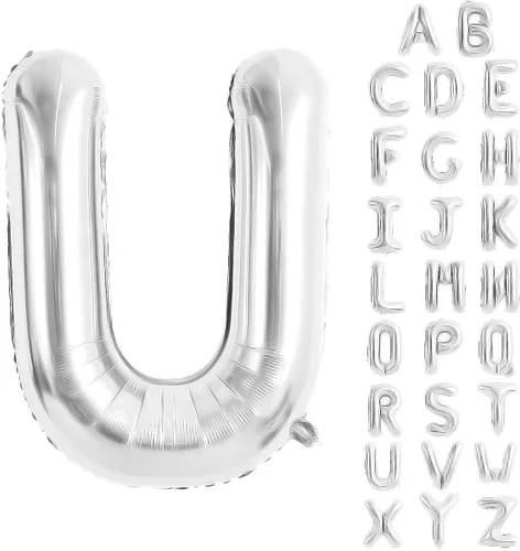 Vista 107 de Globos de letras azules de 40 pulgadas, globo grande del alfabeto de aluminio de Mylar para decoración de cumpleaños, boda, aniversario, graduación