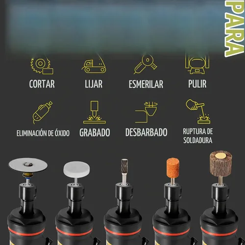 Vista 6 de Berkling BT 6321-7 - Amoladora neumática de 1/4 pulgadas, extensión de 7 pulgadas, 20,000 RPM 0.5HP Motor, Variable Speed Control, Lightweight