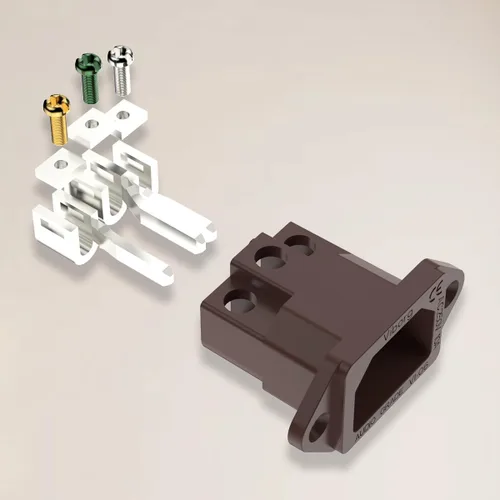 Vista 3 de Viborg Adaptador de enchufe de montaje en panel AC 250V 10A IEC320 C14 Conector de alimentación Enchufe de alimentación Enchufe de alimentación