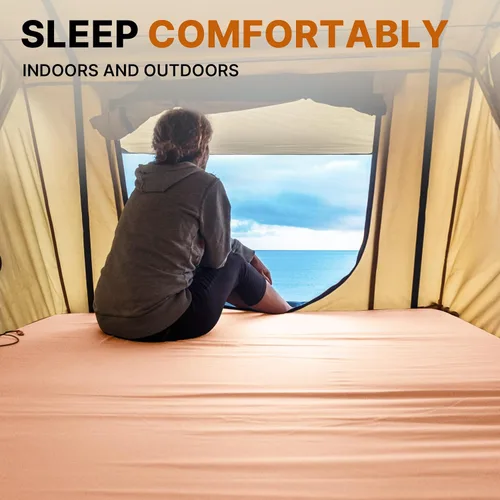 Vista 8 de Gaialoop Colchón de futón enrollable Glamping de espuma viscoelástica, cama japonesa para el suelo, colchón de campamento, colchoneta para dormir