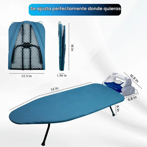 Vista 8 de Tabla de Planchar de Panel de Malla Metálica para Mesa Tabla de Planchar Plegable Tabla de Planchar Pequeña de Alta Resistencia con Cubierta