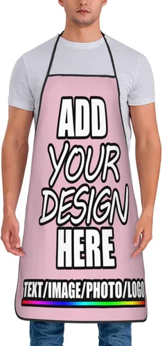 Vista 11 de Delantal personalizado personalizado para añadir nombre, foto, texto, logotipo, cocina ajustable para cocinero para hombres y mujeres