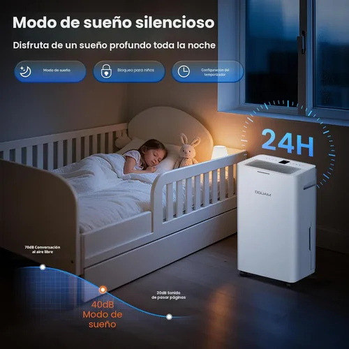 Vista 5 de Deshumidificador de 4500 pies cuadrados, deshumidificador máximo de 80 pintas para sótano, deshumidificadores de compresor para el hogar
