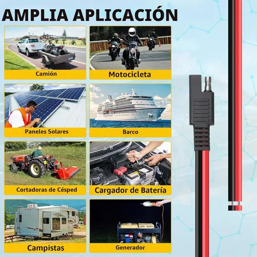 Vista 6 de Frienda Paquete de 8 cables de extensión de conectores rápidos SAE de 10
