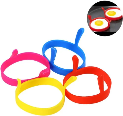 Vista 5 de UPKOCH 12 piezas de anillo de huevo de silicona antiadherentes anillos de cocción de huevos fritos para freír huevos, tortilla, huevo, mcmuffins