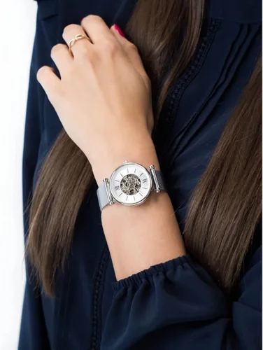 Vista 9 de Fossil Womens Watch Carlie 35mm case Size Automatic Movement Stainless Steel Mesh Strap