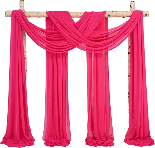 Vista 52 de Tela para Cubrir Arco de Boda, 4 Paneles 71 cm x 6,1 m Telas para Arco de Boda Azul Bebé para Ceremonia, Telas de Gasa para Decoración de Arco