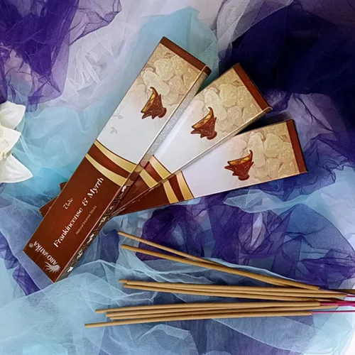 Vista 6 de ARO VATIKA Vedic Natural Masala 144 varillas de incienso en paquete de 12 Enrolladas a mano en la India Lo mejor para oración, meditación