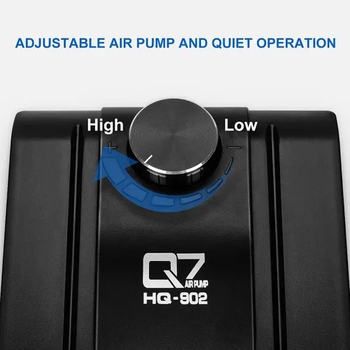 Vista 4 de Bomba de aire para acuario de 320 GPH de 8 W, bomba de oxígeno silenciosa ajustable con 4 salidas y accesorios de piedra de aire, válvula