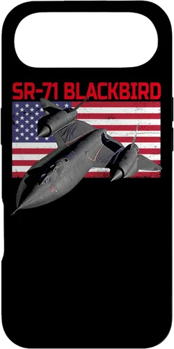 Vista 27 de SR-71 Blackbird in Action and Patriotic American Flag. Case for iPhone 17