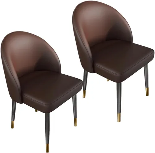 Vista 25 de YVYKFZD Juego de sillas de comedor, silla de comedor de cuero con respaldo curvo, sillas de cocina sin brazos, silla auxiliar tapizada cómoda