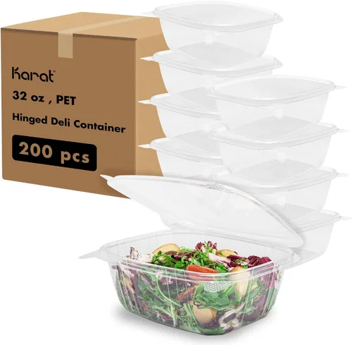 Vista 14 de Karat Recipientes pequeños con tapa de 8 onzas – 200 unidades para bayas, frutas, frutos secos y preparación de comidas caseras, recipientes