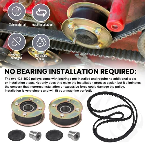 Vista 6 de 131-4529 125-2532 Kit de polea/correa síncrona 120-3335 compatible con cortacésped de plataforma Toro de 30 pulgadas, compatible con modelos