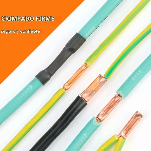 Vista 5 de Kit de virolas de alambre de 250 piezas, 7 tamaños, conector de crimpado de cobre, no aislado, kit surtido de terminales eléctricos a tope