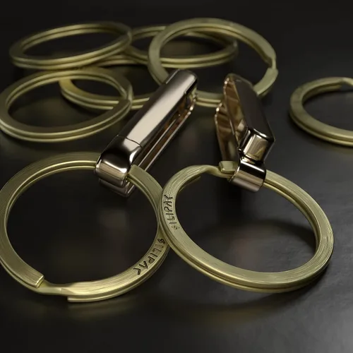 Vista 4 de Llaveros planos divididos a granel, resistente y resistente para automóvil, hogar, anillo de metal grande para perro, cordón para escuela, oficina