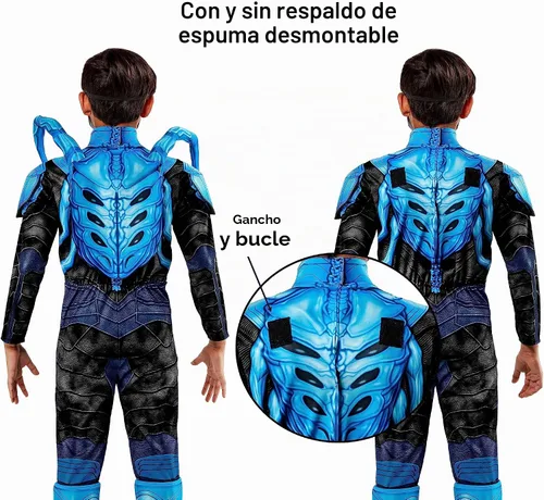 Vista 3 de Rubies DC Blue Beetle: disfraz de escarabajo azul para niños, talla S