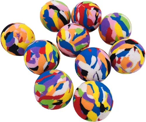 Vista 9 de PET SHOW Paquete de 100 bolas interactivas de juguete para gatos de interior, el mejor regalo favorito de gatitos, bola de espuma suave