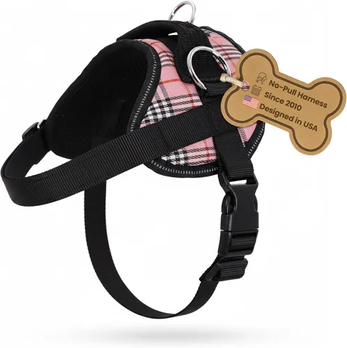 Vista 13 de Bark Appeal - Arnés para perro Aqua Blue sin tirones para mascotas de tamaño extra pequeño – Chaleco reflectante ajustable con 3 clips de correa