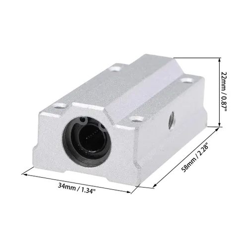 Vista 2 de uxcell Unidades lineales del bloque deslizante del rodamiento de bolas SCS8LUU, diámetro interior de 26.2 ft m