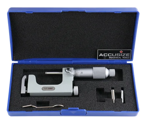 Vista 10 de Accusize Industrial Tools Micrómetro de yunque múltiple de 0-1'' x 0.0001'' en caja ajustada, P101-S100