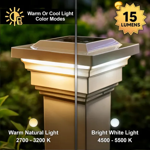 Vista 4 de Classy Caps Regal - Tapa solar para poste (bronceado, 4 x 4 pulgadas)