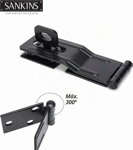 Vista 3 de Cerrojos giratorios de seguridad de 4.5 pulgadas con perilla giratoria, color negro, 1 unidad