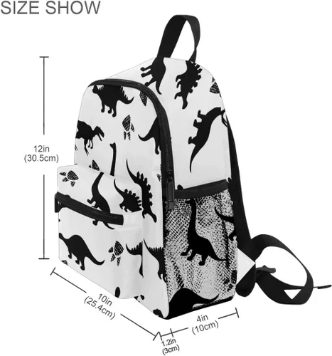 Vista 8 de Mochila personalizada con nombre de dinosaurio para niños pequeños, Multi, Tamaño único, Lindo