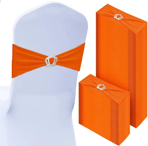 Vista 11 de VitalCozy 100 fajas de elastano para silla con hebilla de corona, color negro