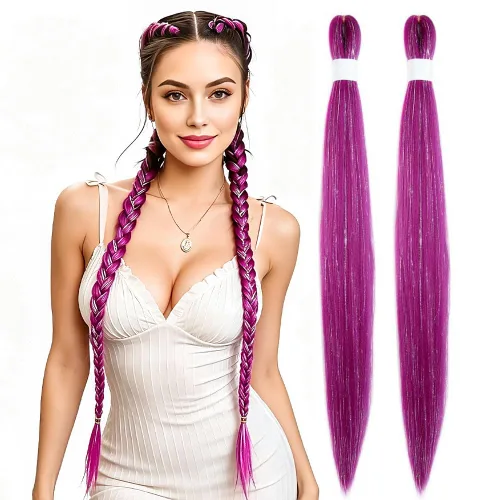 Vista 22 de Cabello trenzado burdeos, 10 pulgadas, 4 paquetes Cabello preestirado, trenzas de ganchillo cortas y rectas, textura Yaki, fibra sintética