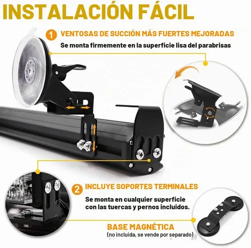 Vista 5 de Barra de luz estroboscópica de emergencia de 32 LED, aviso de tráfico, control de pantalla digital, luces de seguridad, advertencia y precaución
