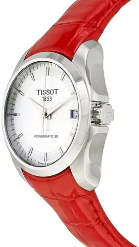 Vista 2 de Tissot Reloj de cuero con esfera plateada T0352071603101 T-Classic de 1.260 in para mujer, Classic