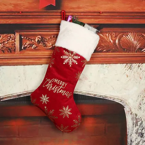 Vista 5 de Drawelry Calcetines de Navidad Medias de lentejuelas rosas: decoración familiar personalizada, adorno colgante para chimenea, temporada de Navidad