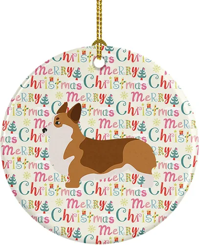 Vista 19 de Caroline's Treasures Affenpinscher - Adorno de cerámica con texto en inglés "Merry Christmas", multicolor para colgar en el árbol de Navidad