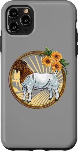 Vista 11 de Funda con borde de girasol para iPhone 15 Meat Goat Boer Buck