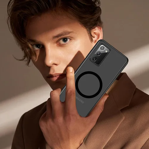 Vista 7 de Funda magnética para Samsung Galaxy Note 20 (6.7 pulgadas), compatible con MagSafe, parachoques de TPU suave + parte trasera transparente