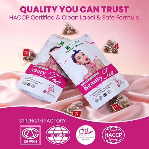Vista 3 de Wins Town 7 Days Beauty Tea, té de hierbas para el cuidado de la piel, 14 unidades Sin cafeína, mezcla de bienestar botánico con hibisco, rosa