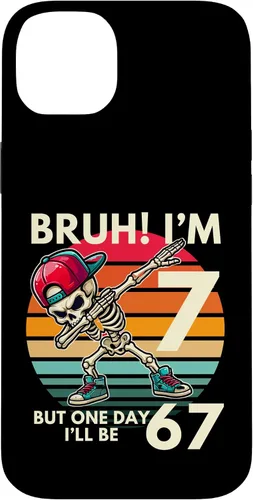 Vista 15 de Bruh I'm 7 But One-Day I'll Be 67 Retro 7th Birthday Kids Case for iPhone 17