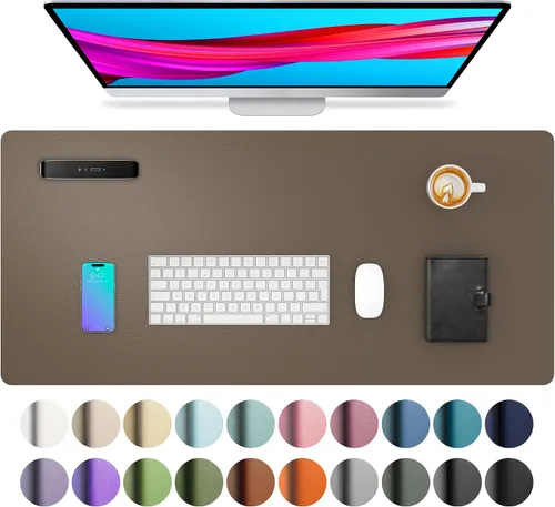 Vista 110 de Aothia - Protector de escritorio de cuero sintético grande, base antideslizante para mouse y superficie para escribir, impermeable, fácil de Agua