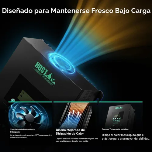 Vista 8 de HQST Controlador de carga MPPT 60A, 12V/24V/36V/48V Auto, con Bluetooth