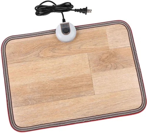 Vista 8 de AC 120V Electric Heated Floor Mat, Under Desk for Foot Warmer Pad Negro